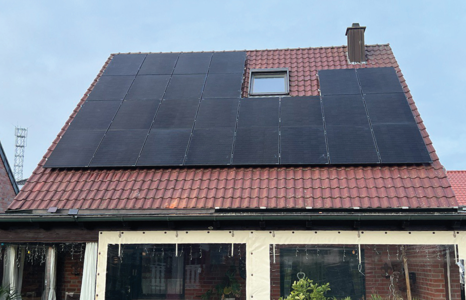 Komplette Solaranlage für Wohnhaus in Heppenheim mit 24 Modulen